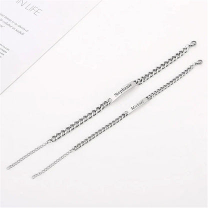 Engravable Couple Bracelet Set with Gift Box