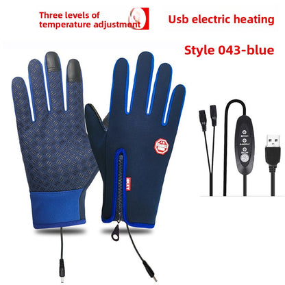 USB Heated Winter Gloves Windproof Waterproof Touchscreen