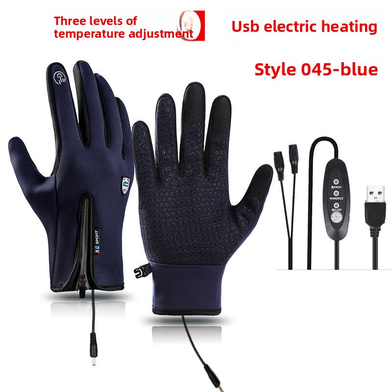USB Heated Winter Gloves Windproof Waterproof Touchscreen