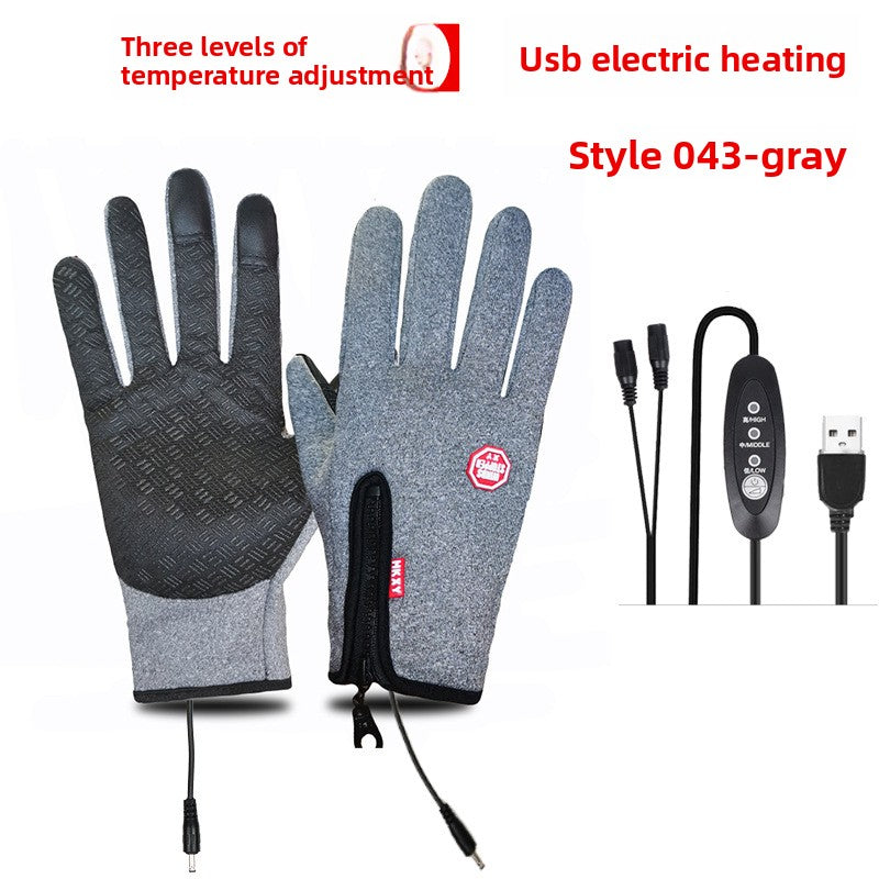 USB Heated Winter Gloves Windproof Waterproof Touchscreen