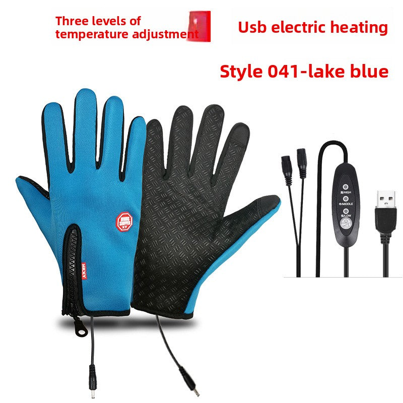USB Heated Winter Gloves Windproof Waterproof Touchscreen