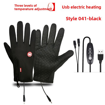 USB Heated Winter Gloves Windproof Waterproof Touchscreen
