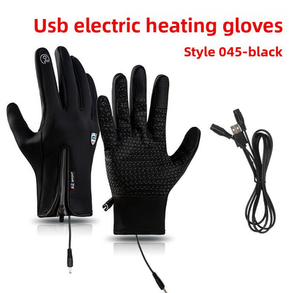 USB Heated Winter Gloves Windproof Waterproof Touchscreen