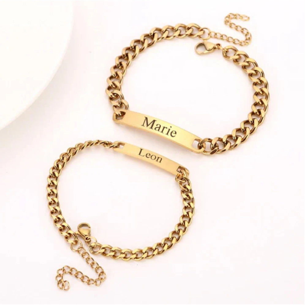 Engravable Couple Bracelet Set with Gift Box