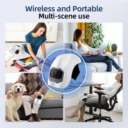Wireless Knee Massager Electric Heating Kneepad Red Light Knee Care Vibration Massage Hot Compress Airbag Wrap Leg Relaxation