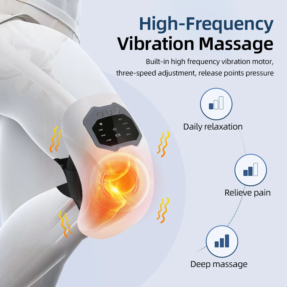 Wireless Knee Massager Electric Heating Kneepad Red Light Knee Care Vibration Massage Hot Compress Airbag Wrap Leg Relaxation
