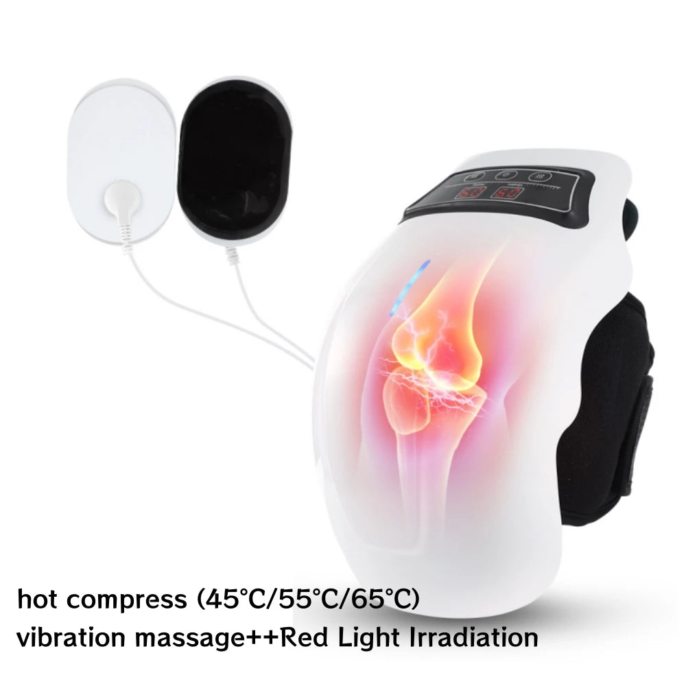 Wireless Knee Massager Electric Heating Kneepad Red Light Knee Care Vibration Massage Hot Compress Airbag Wrap Leg Relaxation