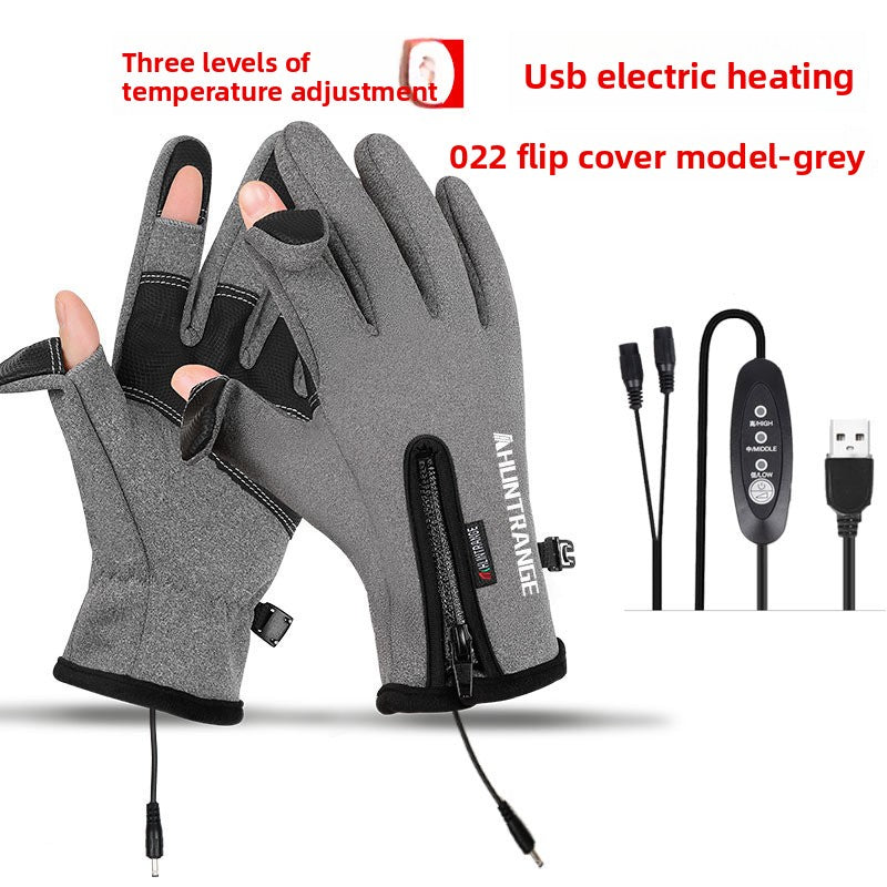USB Heated Winter Gloves Windproof Waterproof Touchscreen