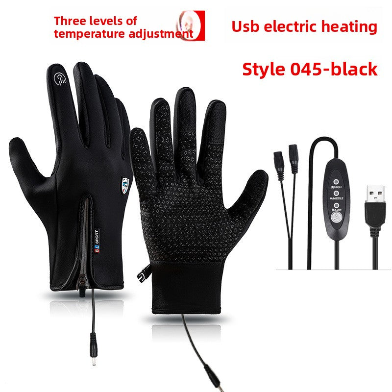 USB Heated Winter Gloves Windproof Waterproof Touchscreen