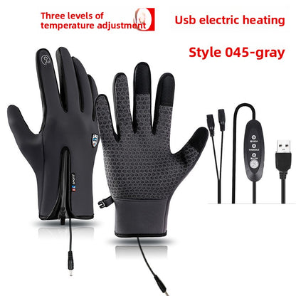 USB Heated Winter Gloves Windproof Waterproof Touchscreen