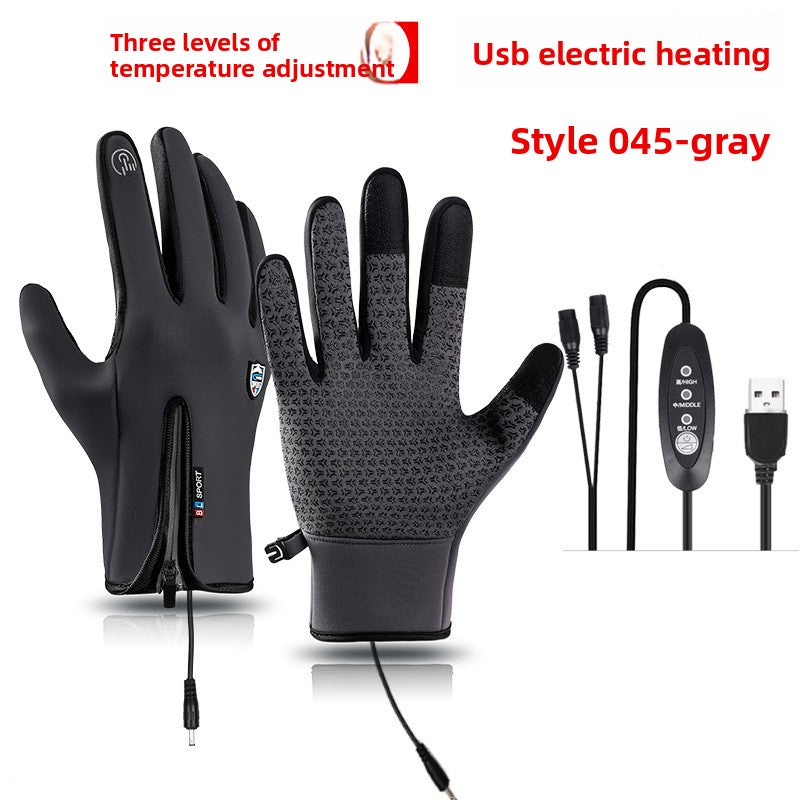USB Heated Winter Gloves Windproof Waterproof Touchscreen