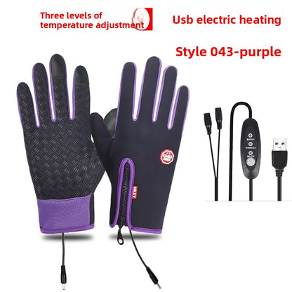 USB Heated Winter Gloves Windproof Waterproof Touchscreen